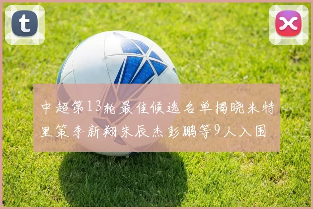 中超第13轮最佳候选名单揭晓米特里策李新翔朱辰杰彭鹏等9人入围